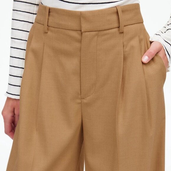 Madewell Harlow Superwide-Leg Trouser in Brushed Twill Tan Size 4/S NWT - Picture 4 of 12